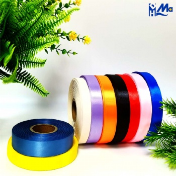 custom multi-color polyester solid color satin ribbon roll