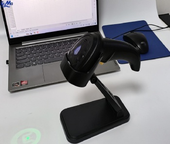 2D Wireless Barcode Scanner with Auto-Sensing Stand,Putting on Stand to Scan Automatically Sense Scanning Barcode Scanner with Battery Level Indicator and Multiple Scanner to One Receiver