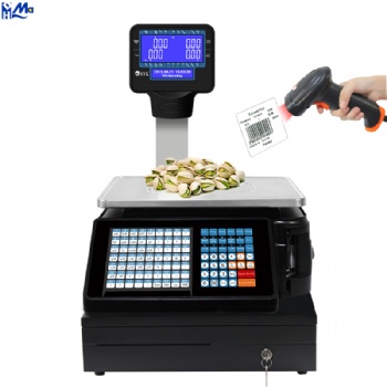 Barcode and Receipt Label Printing Digital Weighing Scale with Price Computing for Cash Register Shop a20