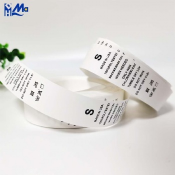 Discounted price custom Thermal transfer printing Garment Textile Nylon taffeta Wash care label 80*200m 3inch label