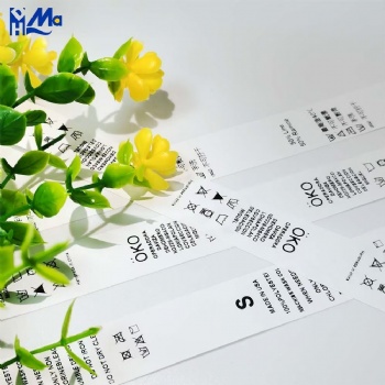 Discounted price custom Thermal transfer printing Garment Textile Nylon taffeta Wash care label 80*200m 3inch label