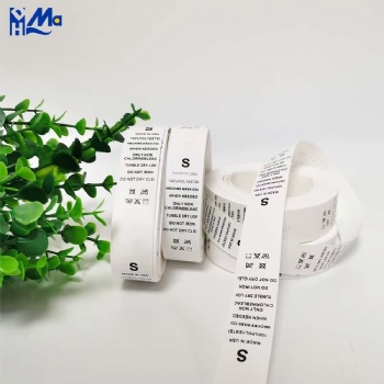 Custom Printed Transfer Fabric Silk Screen Printing Nylon Taffeta Care Label Paper Tape Roll for Garment Washing Care Label