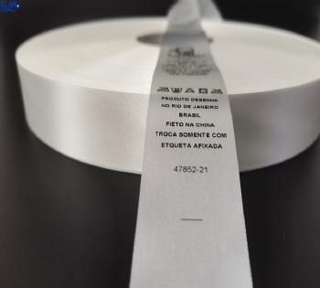 Custom Printed Polyester Satin Ribbon Tape Wash Care Label