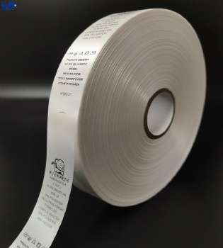 Custom Printed Polyester Satin Ribbon Tape Wash Care Label