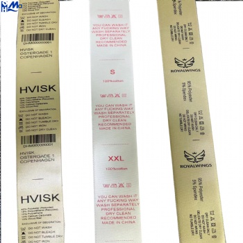 Factory Thermal Transfer Ribbon Satin Polyester Care Label Roll for Textile