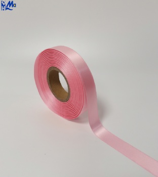 Pink Color Printed Satin Ribbon