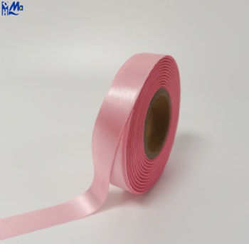 Pink Color Printed Satin Ribbon
