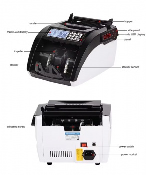 Money Bill Currency Counting Machine Cash Counter with UV MG Detection