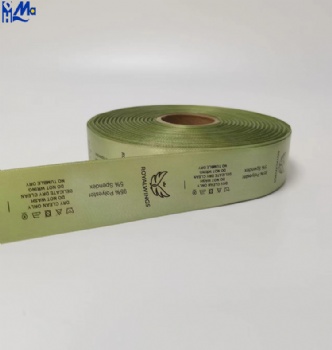 Green Satin Care Label Roll