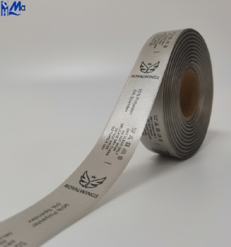 Hign quality clear printing Grey Satin Wash Care Label Roll