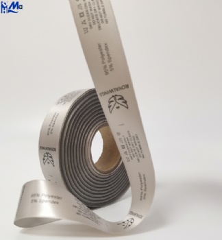 Hign quality clear printing Grey Satin Wash Care Label Roll