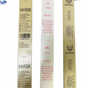 Gold coloed Rolls of Woven Edge Satin suitable for Thermal Transfer Desktop Printers)&(suitable for Mid-High Range Industrial Thermal Transfer Printers)