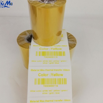 Yellow Thermal Transfer Barcode Printer Ribbon 110mmx300m TTR Transfer Wax Resin Ribbon