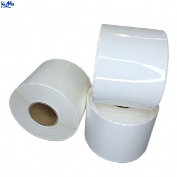 Glossy PE PVC PET PP Synthetic Polypropylene Adhesive Sticker Label Vinyl Roll Custom