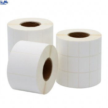 top coated PP PE PET PVC raw material label roll large sticker custom size self adhesive thermal label