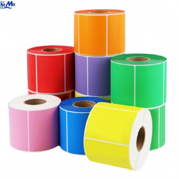 Custom Self Adhesive Colored Circle Direct Thermal Sticker Label Round Thermal Label Roll