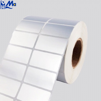 Custom waterproof matte silver glossy adhesive scale sticker barcode printer sticker thermal transfer PET label roll