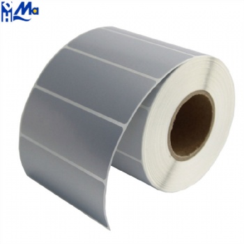 Custom waterproof matte silver glossy adhesive scale sticker barcode printer sticker thermal transfer PET label roll