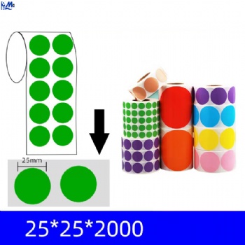 Color Round Direct Thermal Label Roll Self Adhesive Printable Thermal Paper