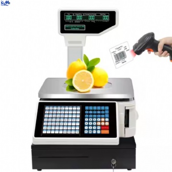 Barcode Label Printing Scale Digital Weighing Cash Register Scale 30kg Supermarket Price Computing Scale