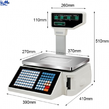 Barcode Label Printing Scale Digital Weighing Cash Register Scale 30kg Supermarket Price Computing Scale