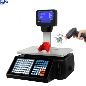 Barcode and Receipt Label Printing Digital Weighing Scale with Price Computing for Cash Register Shop a20