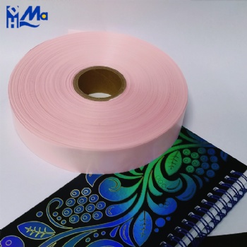 Custom Logo Printed Washing Care Label for T-Shirt Garment Satin Ribbon pink color