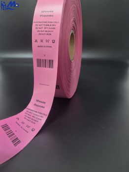 Printing Red Color Polyester Silk Ribbon Printing Washing Ribbon Satin Care Label Roll