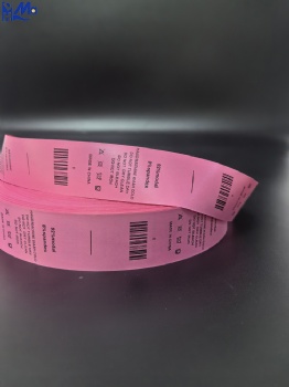 Printing Red Color Polyester Silk Ribbon Printing Washing Ribbon Satin Care Label Roll