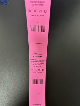 Printing Red Color Polyester Silk Ribbon Printing Washing Ribbon Satin Care Label Roll
