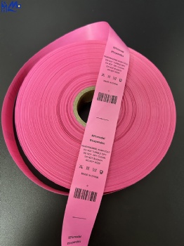 Printing Red Color Polyester Silk Ribbon Printing Washing Ribbon Satin Care Label Roll